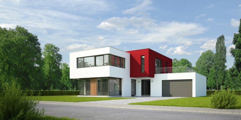 Ein modernes Haus im Bauhausstil