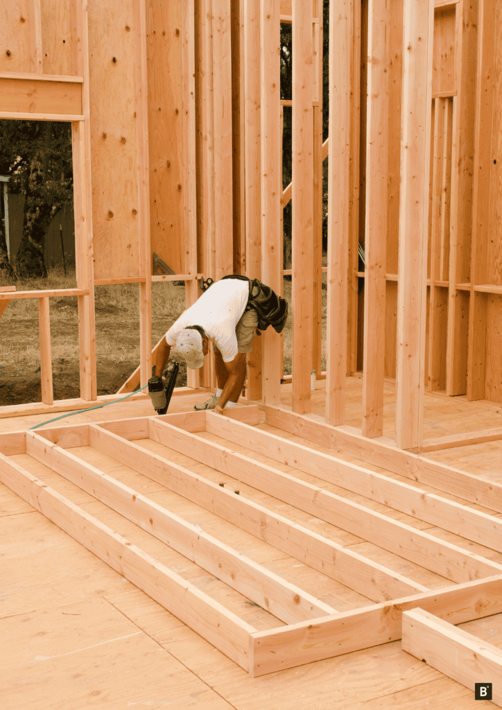 Ein Holzständerwerk
