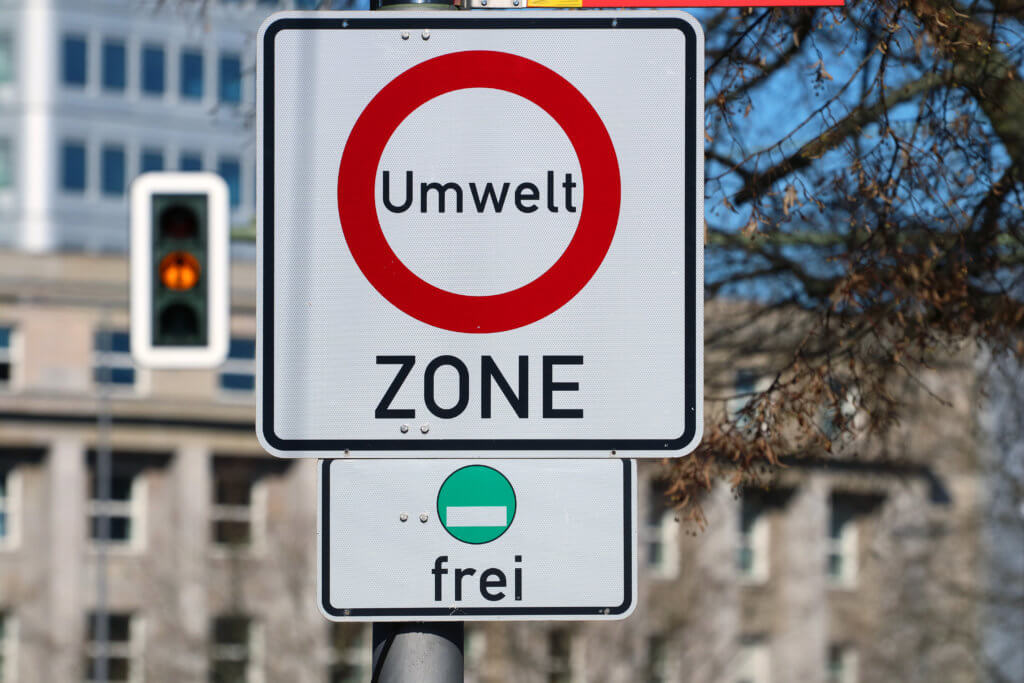 Verkehrsschild der Umweltzone in Berlin