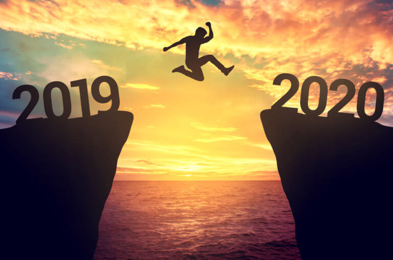 Unternehmer springt von 2019 ins das Jahr 2020