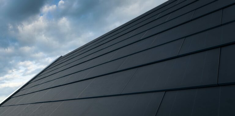 Schwarze Solardachziegel