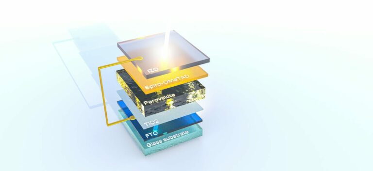 Querschnitt-Darstellung einer Perowskit-Solarzelle