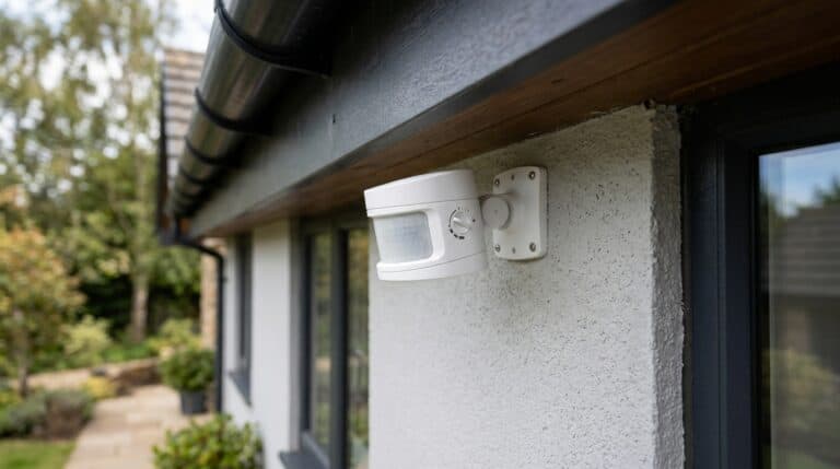 Bewegungsmelder an der Außenwand eines Hauses