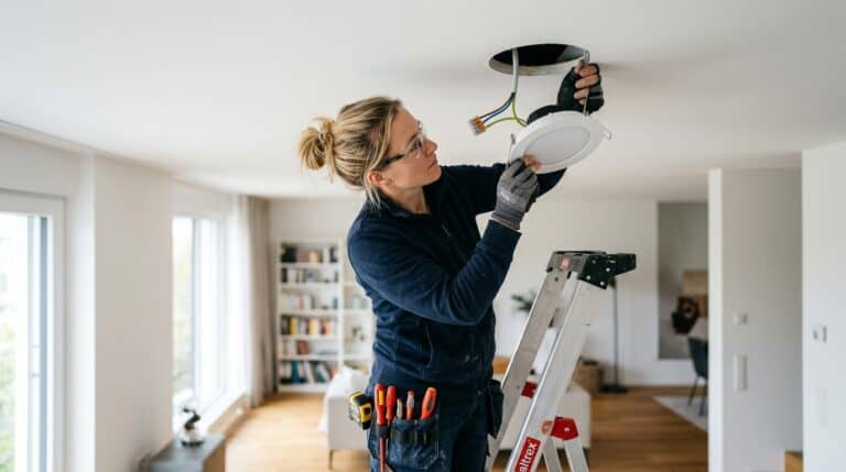 Einbau eines LED-Spots in eine abgehängte Decke
